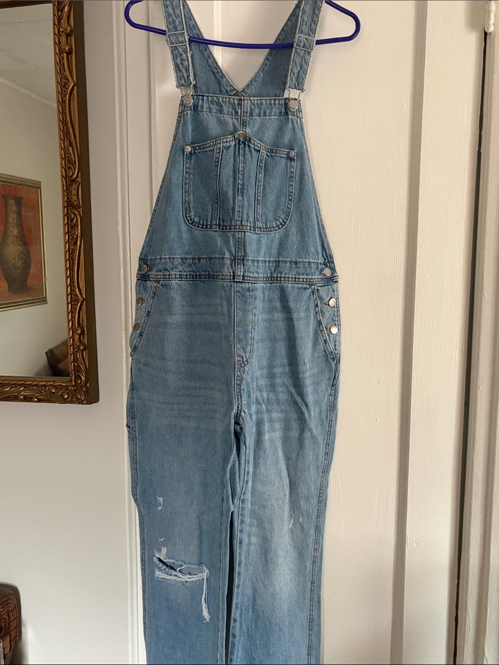Old Navy Light Blue Denim Women's Overalls with Front Bib Pocket